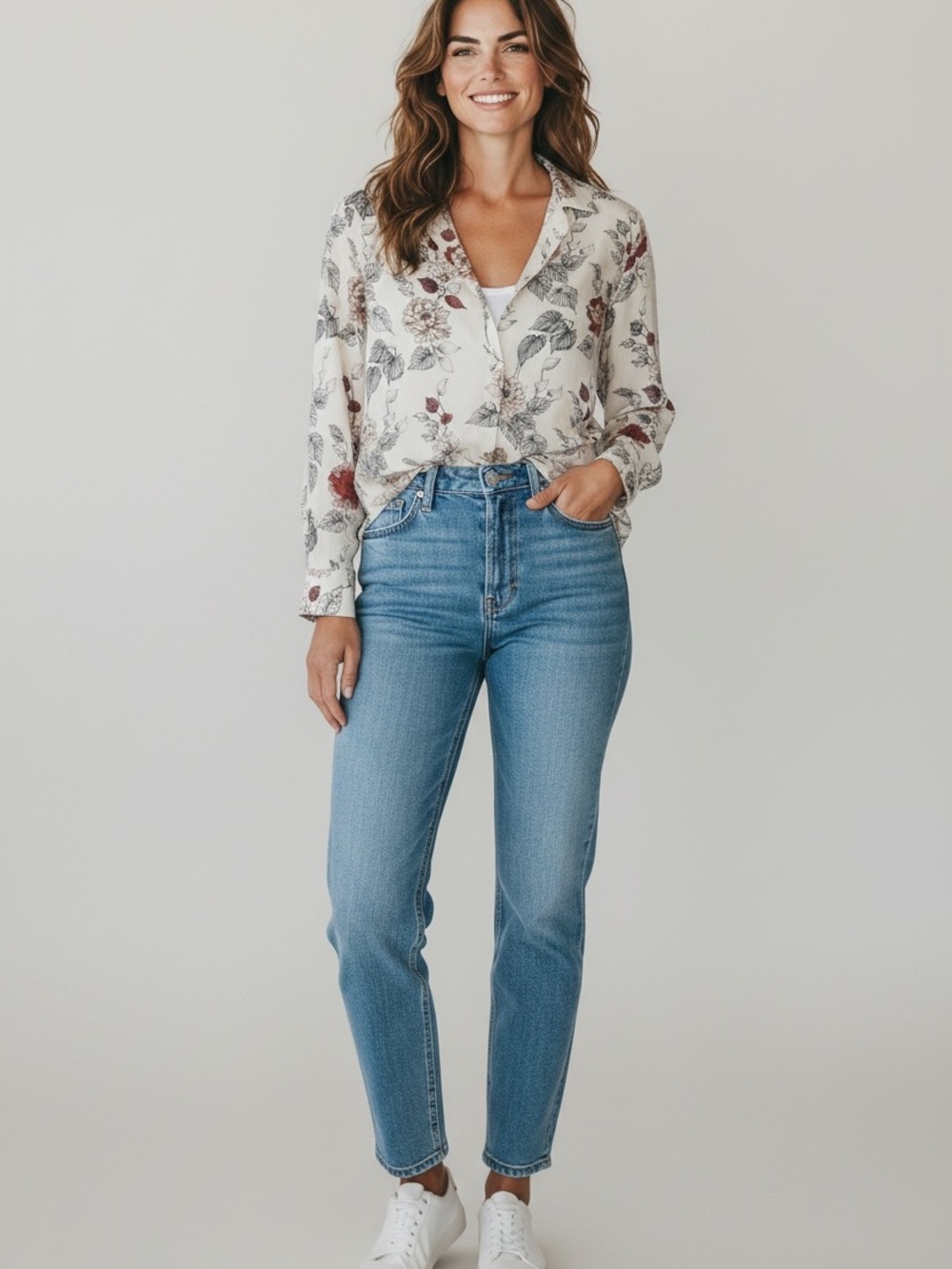 Equipment Adalyn Floral Print Button- up Blouse  seen on “WORN ON TV”